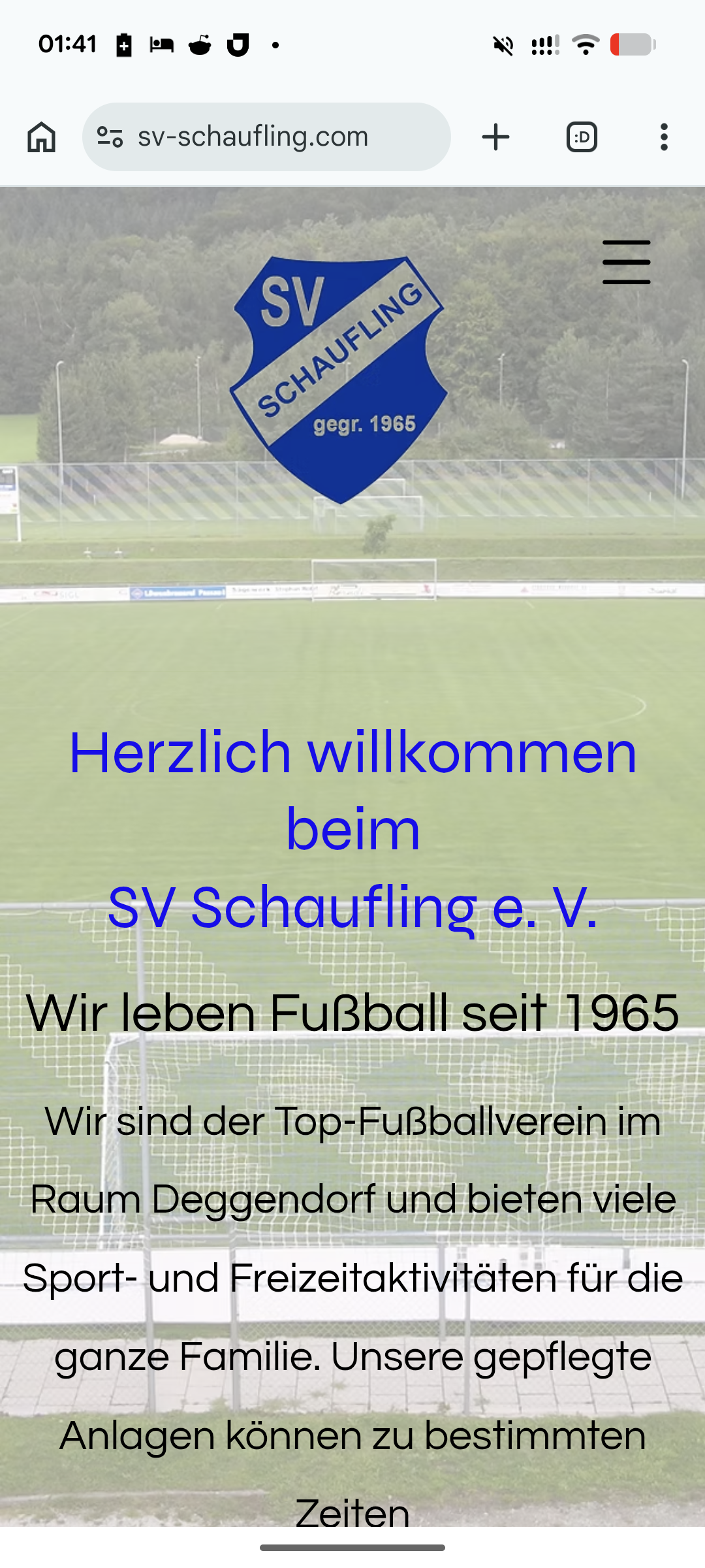 SV Schaufling – Mobile Ansicht